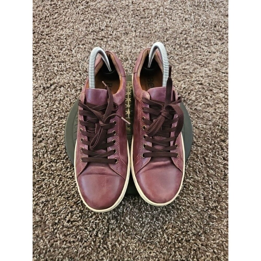 BORN Men's Sur Burgundy Vino Full Grain Leather Fashion Sneaker size US 8.5 M